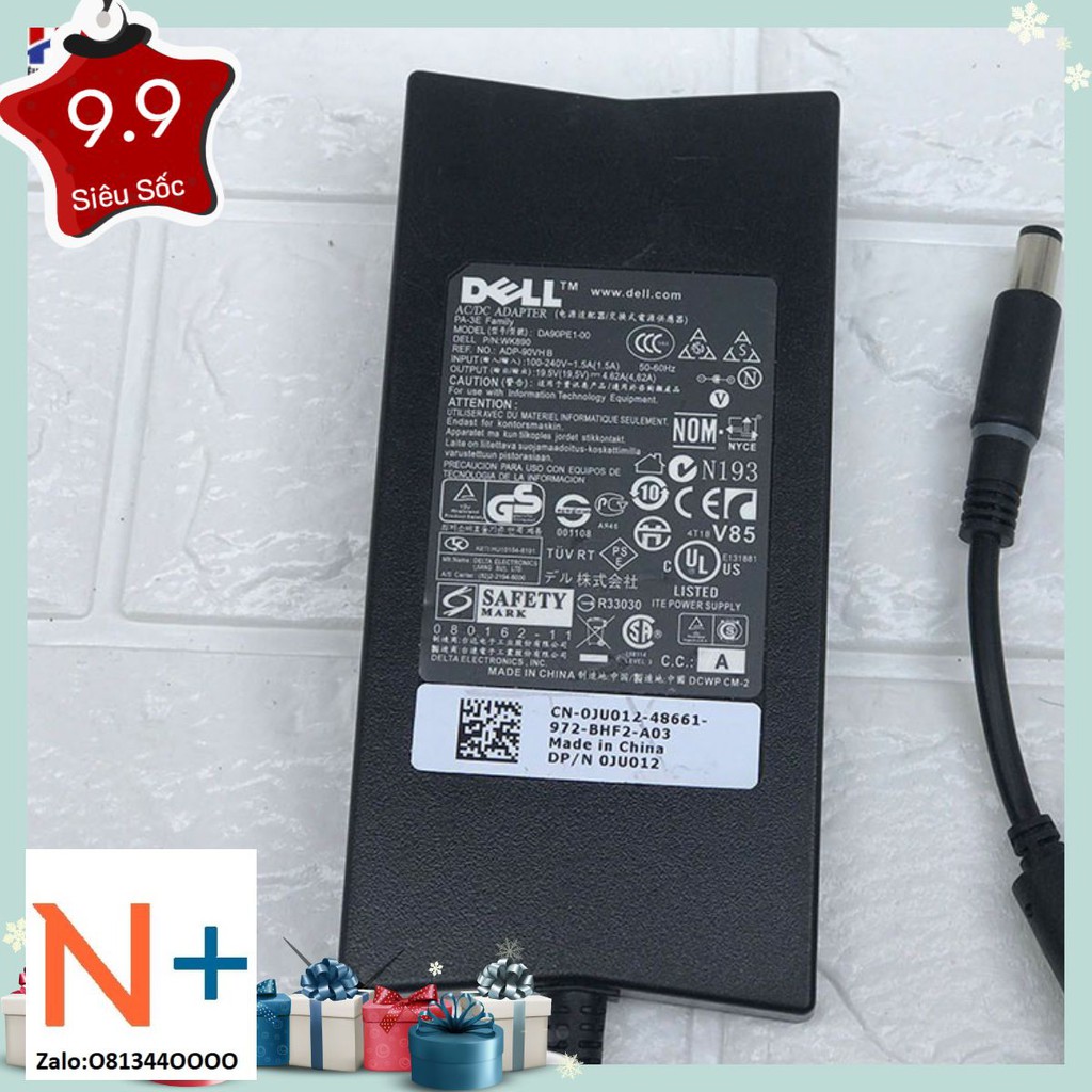 Sạc DELL Latitude E6520 90W Slim | chính hãng| chân kim to thông dụng