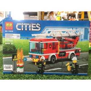 Đồ chơi lắp ráp xếp hình lego city 60107 bela 10828: xe thang cứu hỏa giúp bé phát triển trí thông minh,