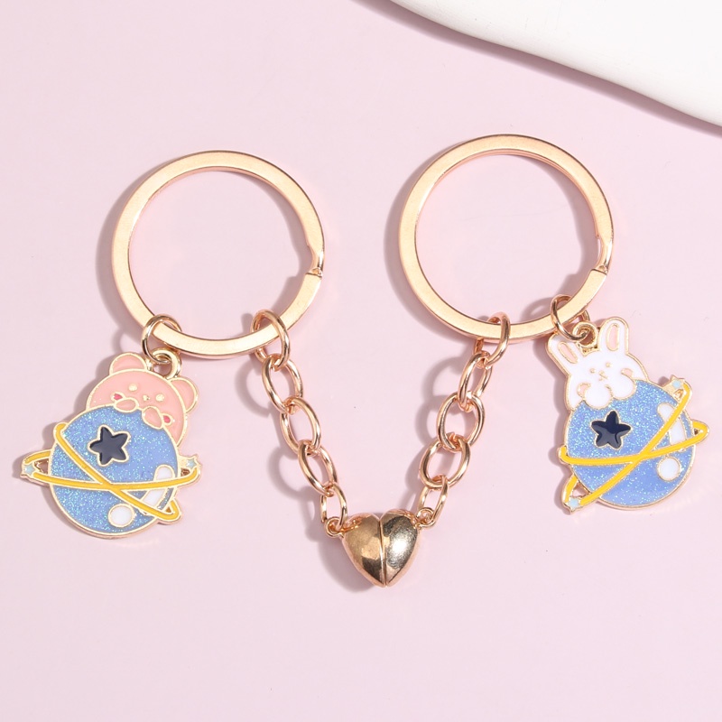 Dễ Thương Móc Khóa Nam Châm Hình Gấu / Thỏ / Hành Tinh / Trái Tim Đáng Yêu