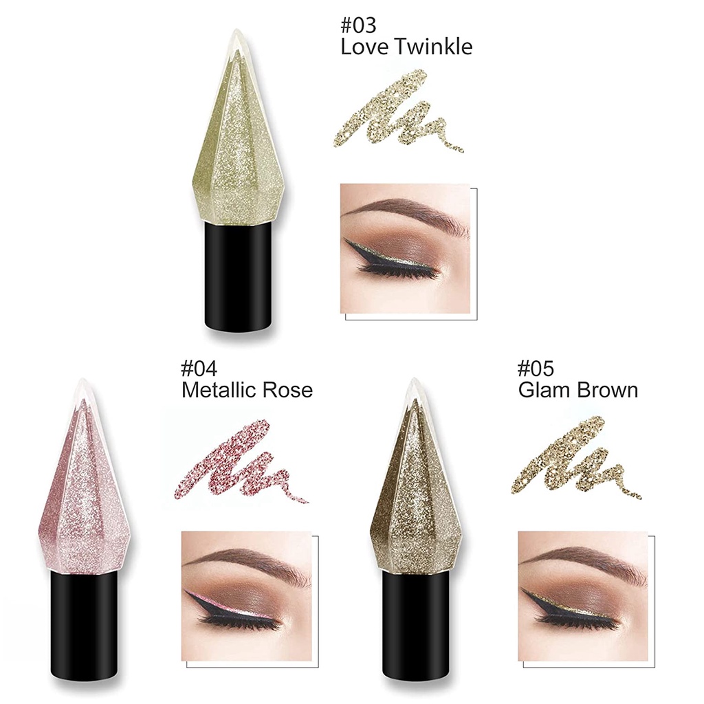 Bút Kẻ Mắt Dạng Lỏng 5 Màu Lấp Lánh / Lâu Trôi Chống Thấm Nước Trang Điểm Gợi Cảm Cho Nữ