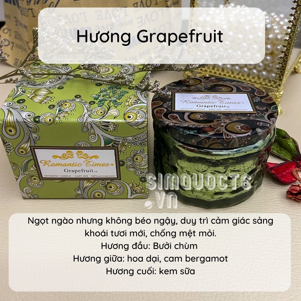 [Đốt 30h] Nến thơm GrapeFruit với 3 tầng hương