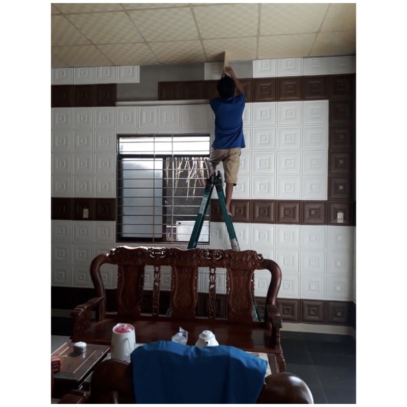 Xốp dán tường giả da cao cấp dầy 8 mm khổ 60 x 60 cm