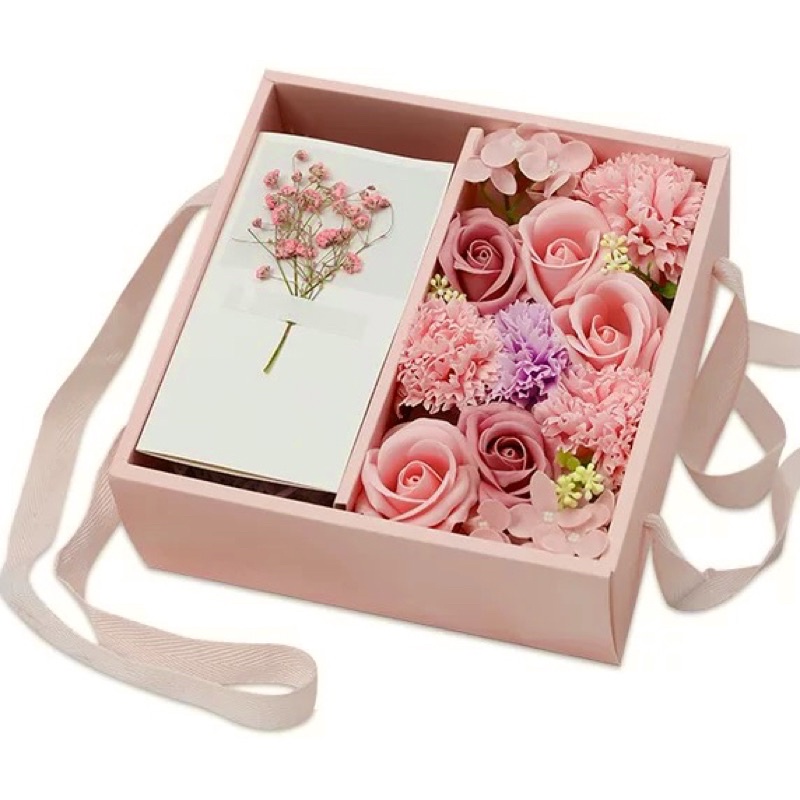 [18x18 SỈ 23K TỪ 10] Hộp quà tặng hộp hoa sáp 2 ngăn mica vuông nằm ngang (không hoa)