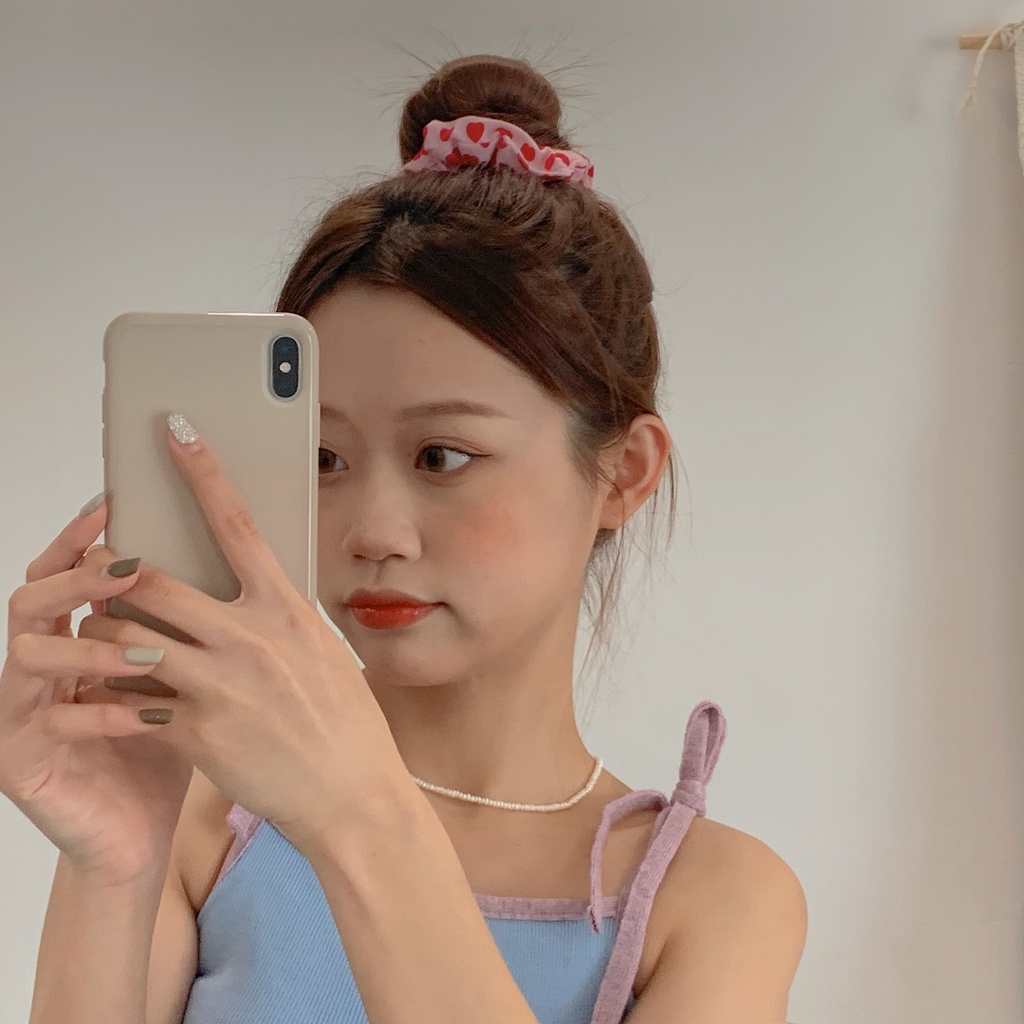 Dây Buộc Tóc Họa Tiết Hoa Thời Trang Hàn Quốc Cho Nữ