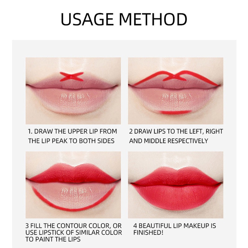 Set Son Môi Và Chì Kẻ Viền Môi 2 Trong 1 Lâu Trôi 8 Màu Lì Đẹp Mắt