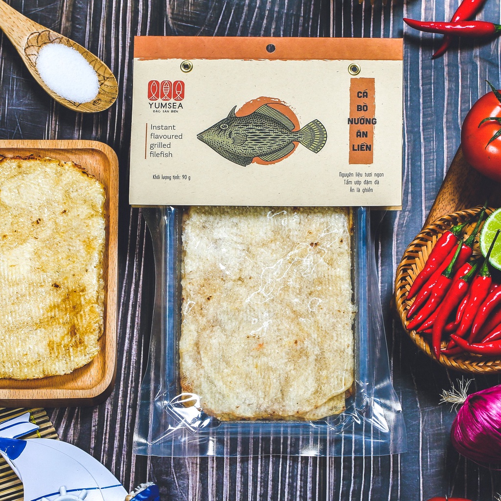Cá bò nướng miếng ăn liền Yumsea, 90g, bịch, mẫu hút chân không