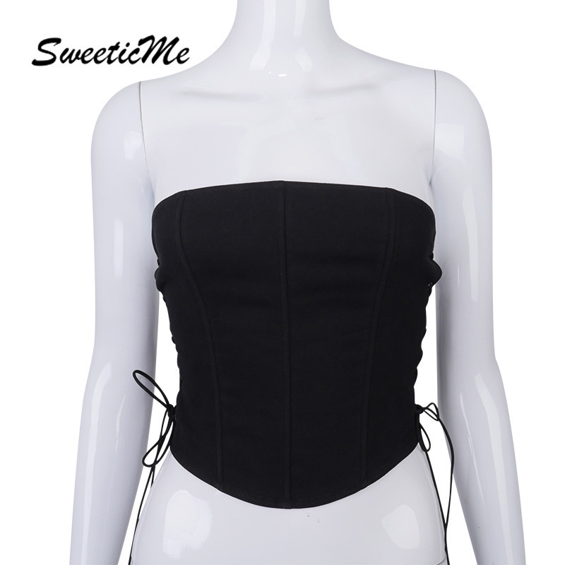 Áo Nịt Ngực Sát Nách Màu Trơn Hở Lưng Sweeticme