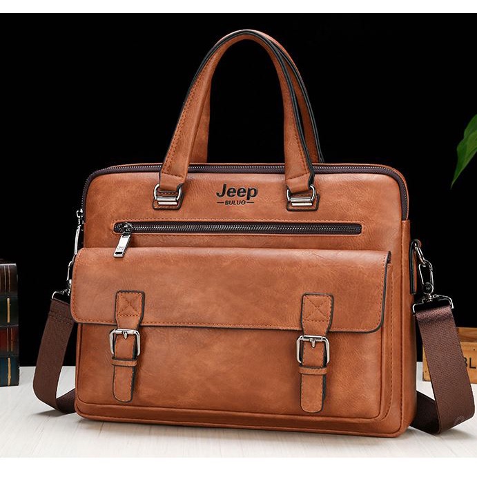 [Mẫu mới] Cặp xách da Jeep cao cấp 2022 #8008