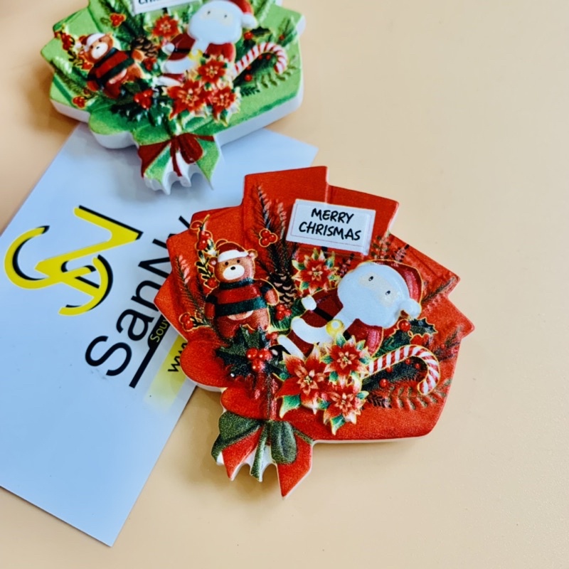 Nam châm hít dán dính trang trí tủ lạnh in 3D quà tặng lưu niệm Giáng Sinh Merry Chrismas
