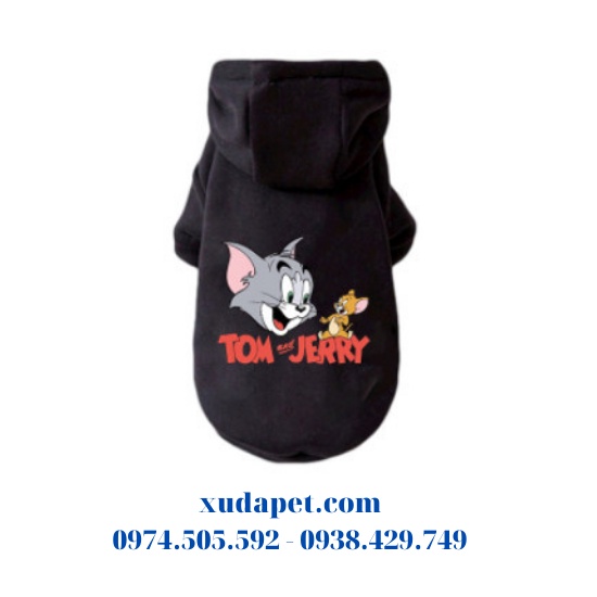 ÁO HOODIE CHO CHÓ MÈO HÌNH TOM AND JERRY (TỪ 2 -35KG)