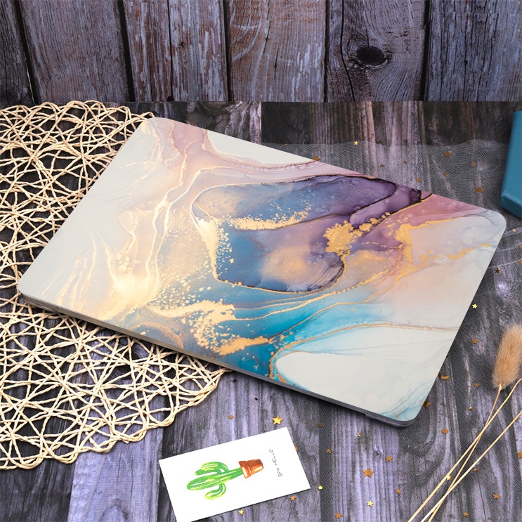 Marble Print Hollow Logo Compatible For Macbook M2 Air 13 A2681 Air 15 A2941 2023 2022 M1 Pro 14 13 2021 2020 M1 Chip A2442 A2338 A2337 A2251 A2289 Air 13 A1932 A2159 A1466 A1706 A2179 A2289 A2251 A2141