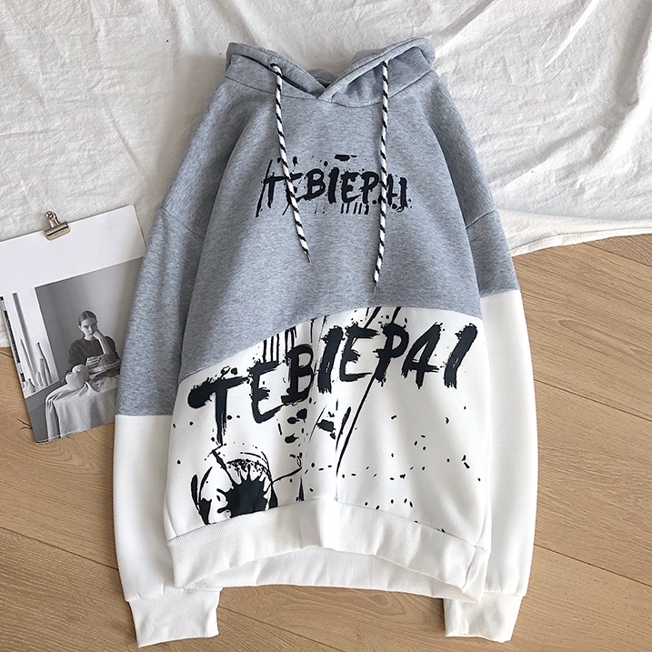 Áo Hoodie Nam Nữ Có Mũ Trùm Đầu In Chữ TEBIEPAI Phối Hai Màu Sành Điệu Zenkonam MEN TOP 226