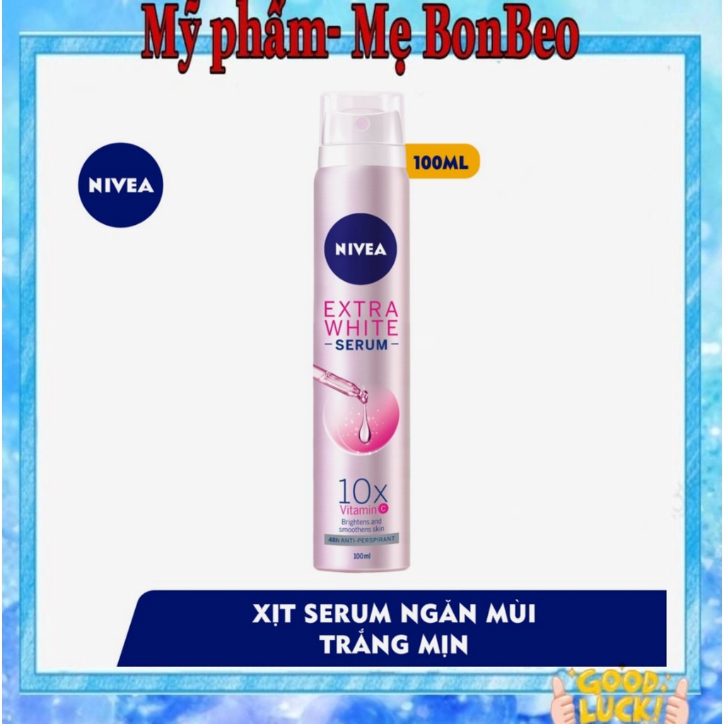 Xịt ngăn mùi Nivea Serum trắng mịn 100ml