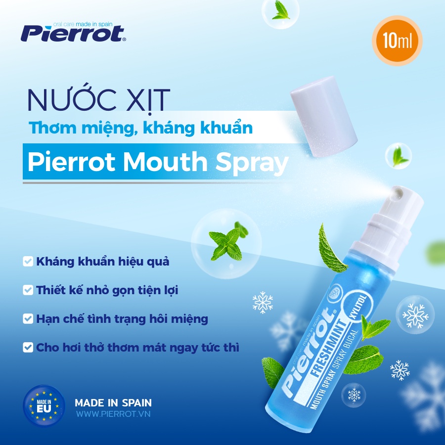 Nước Xịt Thơm Miệng Diệt Khuẩn Pierrot 10ml