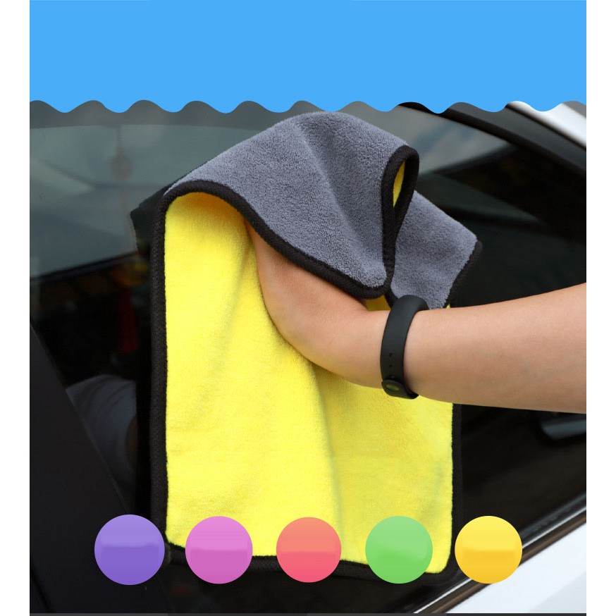 Combo 2 Khăn lau xe chuyên dụng Microfiber siêu thấm không bị sơ, rối sử dụng cho ô tô - xe hơi kích thước 30x60