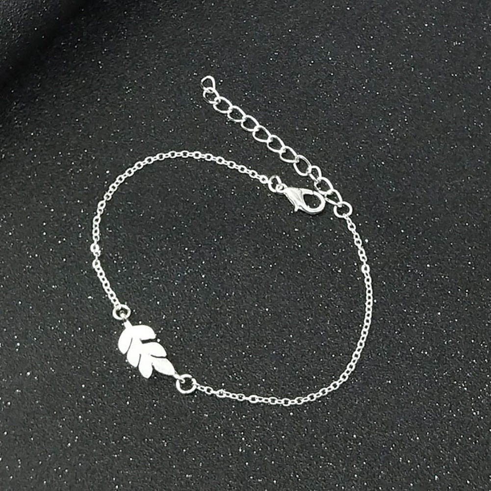 Lắc tay hợp kim họa tiết chiếc lá xinh xắn cho nữ