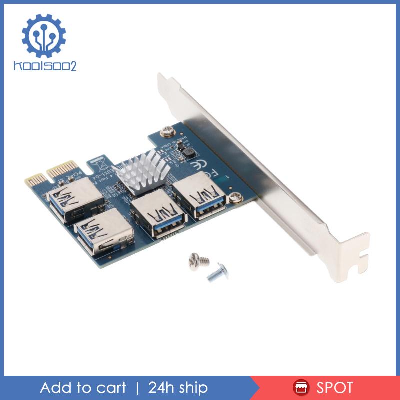 PCIE PCI-E 1 to 4 USB 3.0 PCI Express 16X Slots Riser Card Adaptor Converter