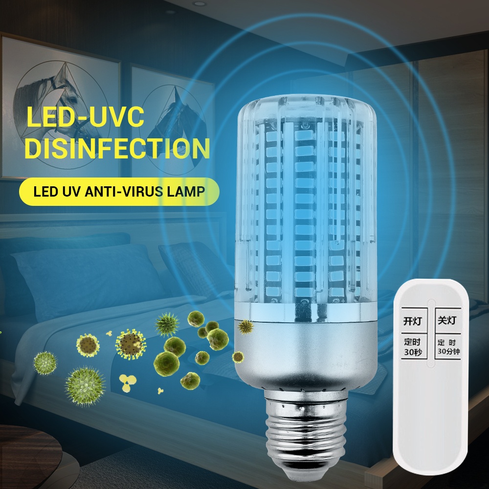 Đèn diệt khuẩn UV E27 Led UVC Bắp ngô Khử trùng Máy khử trùng Ozone Đèn LED miễn phí Tại nhà Không khí sạch Diệt vi khuẩn Mites