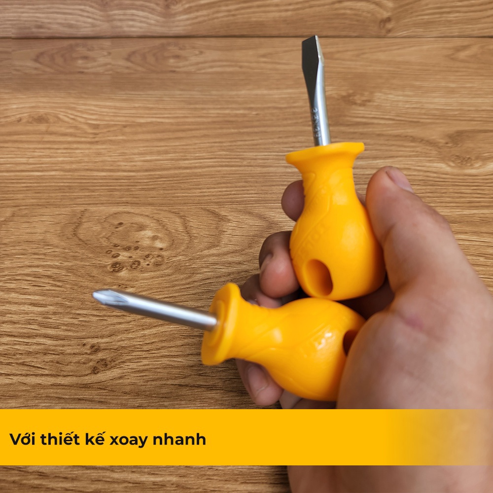 Bộ 2 Tua Vít Tolsen 20734 Ngắn Đầu Vít Có Từ Tính - Vua Đồ Nghề