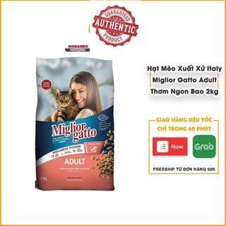 Thức ăn mèo hạt Miglior Gatto 2kg cho mèo lớn | Xuất Xứ Ý Morando