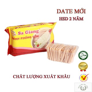 Bánh phồng tôm loại vuông Sa Giang túi 400gr, bánh phồng tôm ngon, ngọt vị tôm, giòn rụm