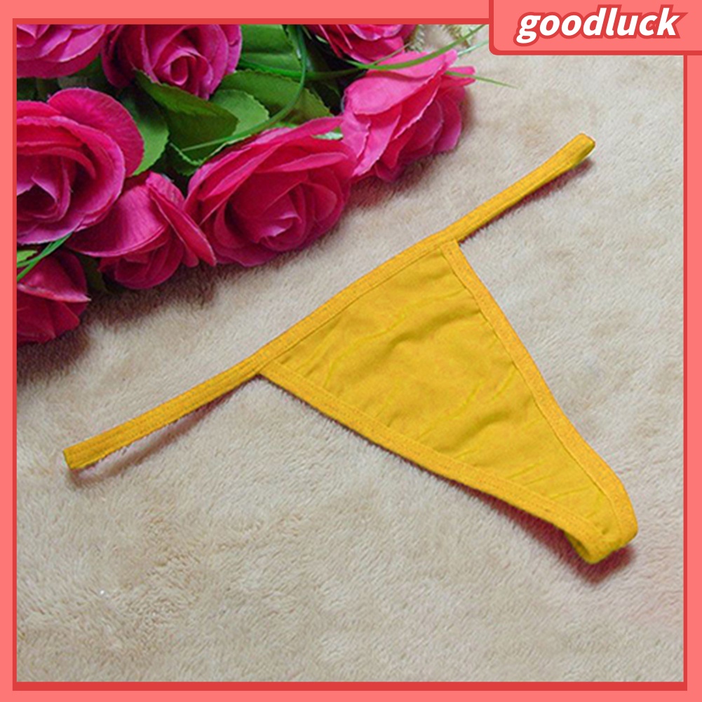 Quần lót lọt khe màu trơn vải mềm kiểu dáng quyến rũ cho nữ