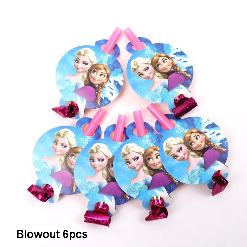 Bộ Khăn Ăn Dùng Một Lần Họa Tiết Nhân Vật Hoạt Hình Frozen Màu Xanh Dương Cho Bé