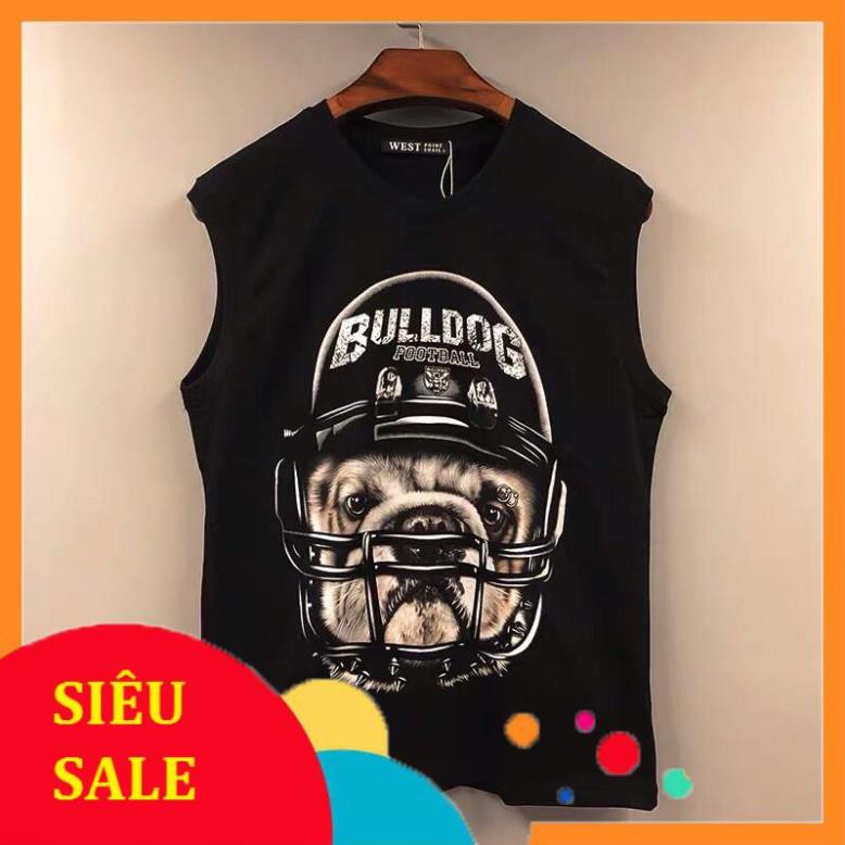 RẺ NHẤT SHOPEE áo thun nam ba lỗ bulldog football thể thao hoạ tiết 3d