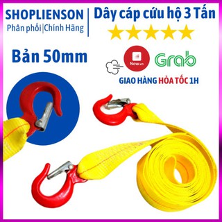 Dây cáp vải cứu hộ ô tô, cáp kéo xe, dây bẹ nâng hàng tải làm việc 1.5 tấn, tải đứt 3 tấn, bản 50mm - Cơ Khí Liên Sơn Kh