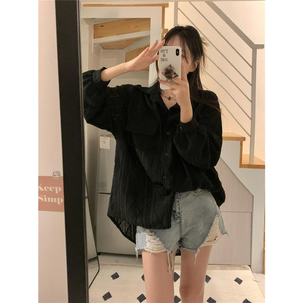 62109 Áo Sơ Mi Cắt Đan Móc Dễ Phối Đồ