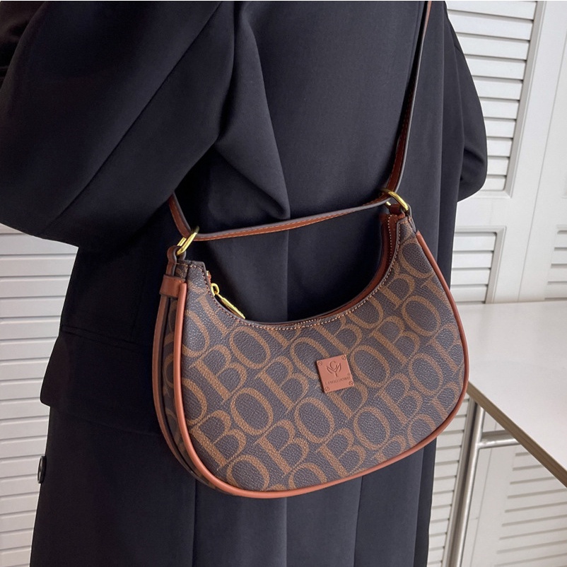 Túi Đeo JASMIN NOIR Chéo In Chữ Màu Tương Phản Thời Trang Cho Nữ