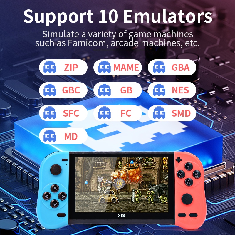 Máy Chơi Game Cầm Tay Cổ Điển 2022 5.1 Inch GBA FC NES Switch X50
