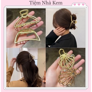 Kẹp tóc Hàn Quốc , cặp tóc càng cua kim loại màu vàng xinh xắn dành cho nữ NKCT02