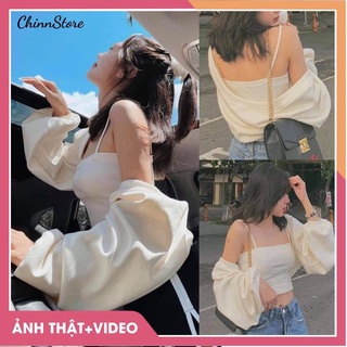 Áo khoác cánh dơi tay bồng kèm áo quây nữ
