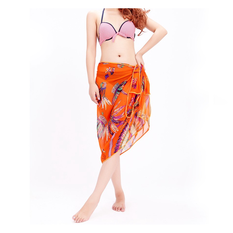 Khăn tắm đi biển nữ, Khăn tắm đi biển vải voan hoa nhí tạo điểm nhấn cho bikini , Kiểu dáng đẹp -SANG -XỊN