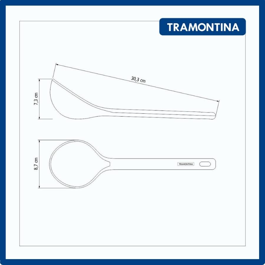 Muôi múc canh Silicon Tramontina MOLDE 30cm cao cấp chịu nhiệt hàng chính hãng nhập khẩu Brazil