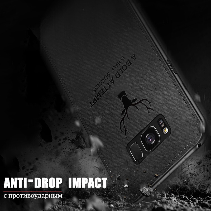 Ốp điện thoại da trang trí hình đầu nai cho Samsung Galaxy S7 Edge S8 S9 Plus Note 8 Note 9 | BigBuy360 - bigbuy360.vn