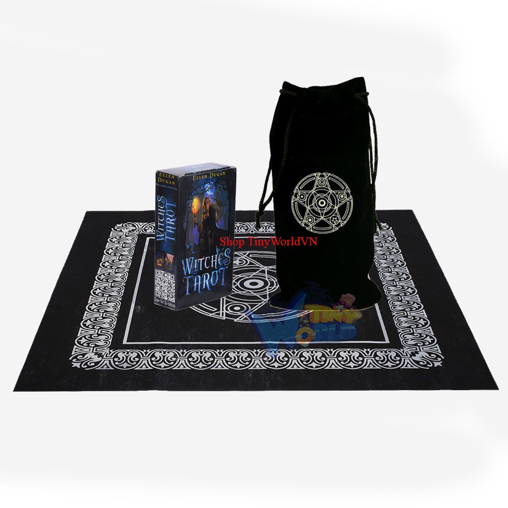 Combo Bài Tarot Witches O3 và Túi Nhung Đựng Tarot và Khăn Trải Bàn Tarot