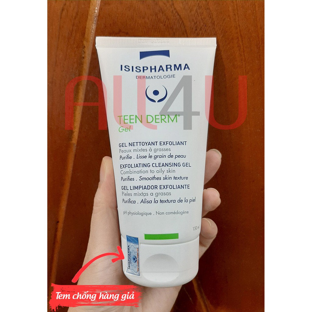 [CHÍNH HÃNG CÓ TEM] [MẪU MỚI] ISIS Pharma Teen Derm Gel 40mL & 150mL - Gel Rửa Mặt Giảm Nhờn Và Ngăn Ngừa Mụn.