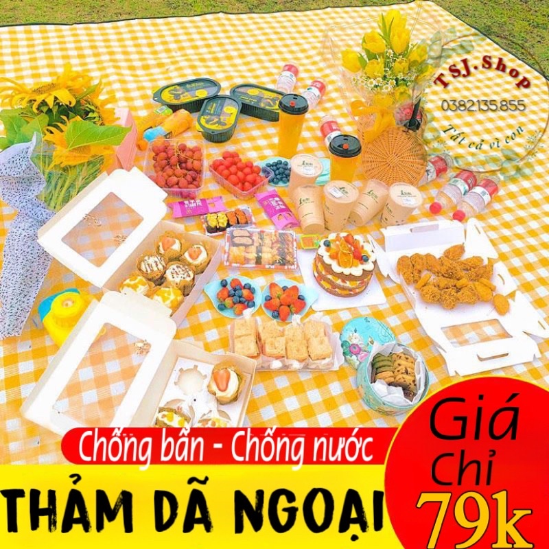 Thảm dã ngoại pinic, thảm du lịch gấp gọn 3m x 2m
