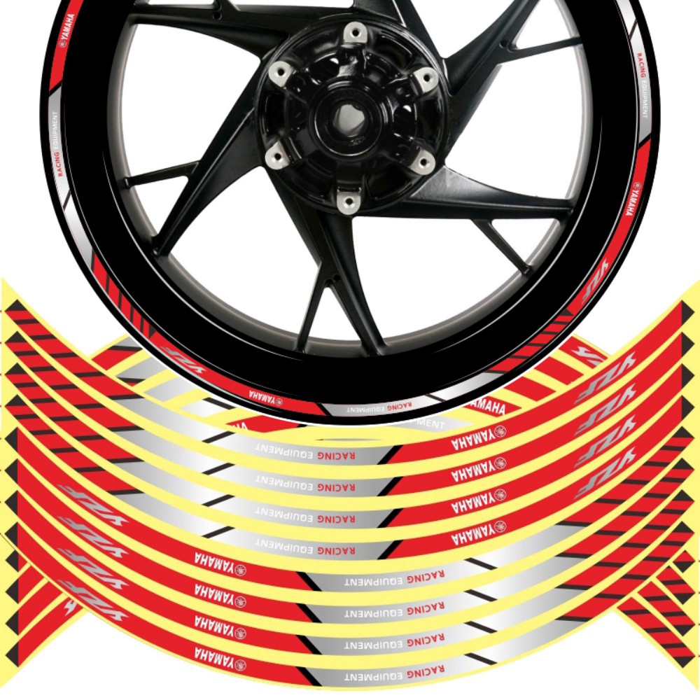 16PCS New 17/18 Inch Motorcycle Reflective Rim Wheel Decals Motors Wheel Hub Stickers for YAMAHA