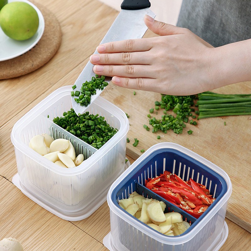 Hộp đựng thực phẩm rau củ quả có nắp đậy kín tiện dụng cho nhà bếp
