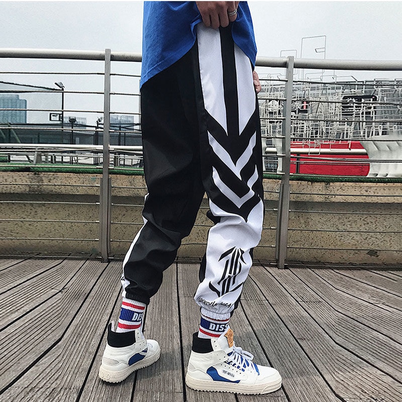 Quần Jogger Trắng Ống Rộng Phong Cách Hip hop Cho Nam