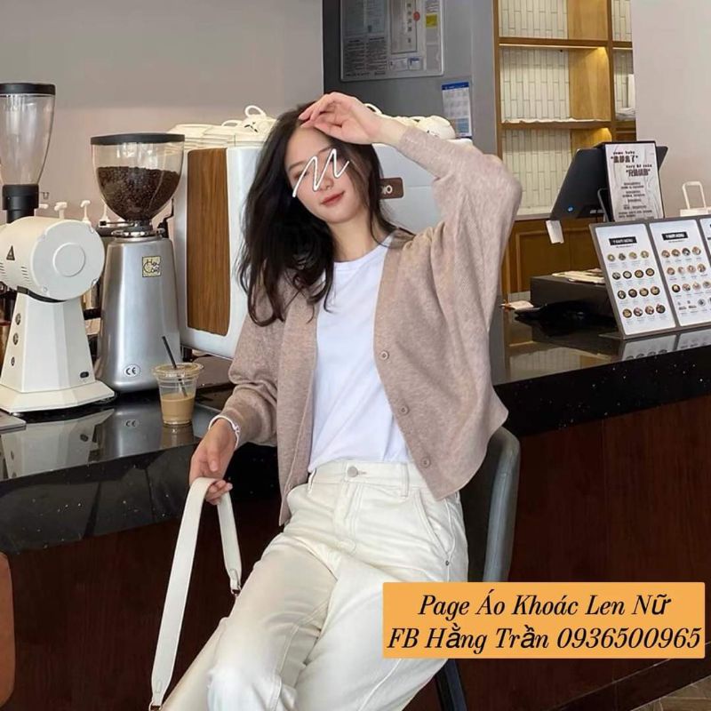 Áo khoác len cardigan cánh dơi không nón mẫu mới.