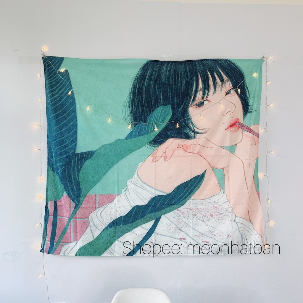 Tranh vải treo tường trang trí phòng ngủ, thảm treo tường decor hàng đẹp