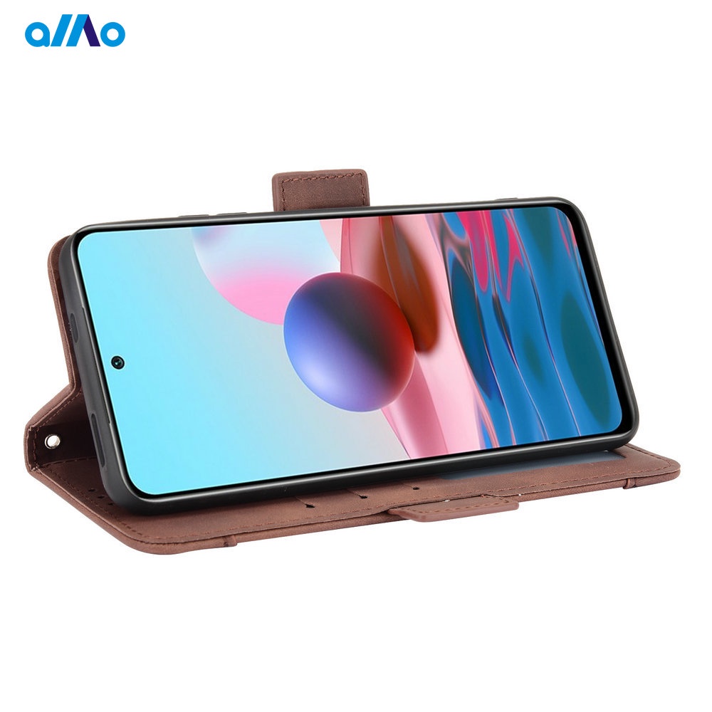 Bao da điện thoại dạng ví da lật cao cấp cho Xiaomi 11t redmi note 10 t10 5g mi10t pr