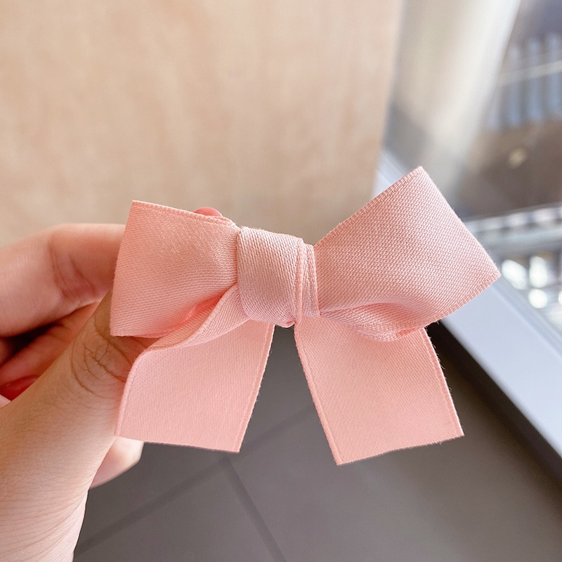 Kẹp tóc nơ vải satin xinh xắn phong cách Hàn Quốc