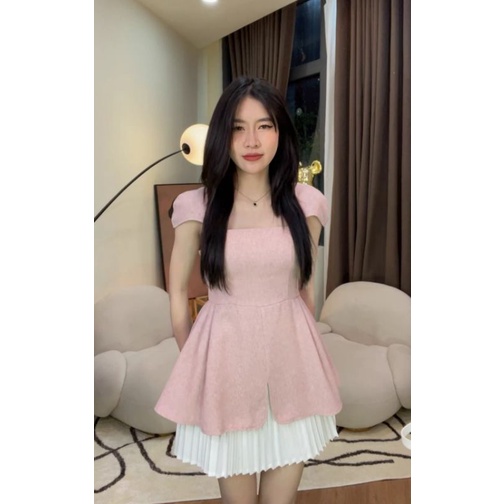 Set áo + chân váy xếp ly