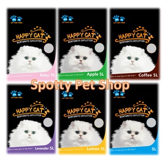 Cát mèo | Cát Vệ Sinh Cho Mèo Cat Happy 5L | Cát Mèo Siêu Khử Mùi Vón Cục