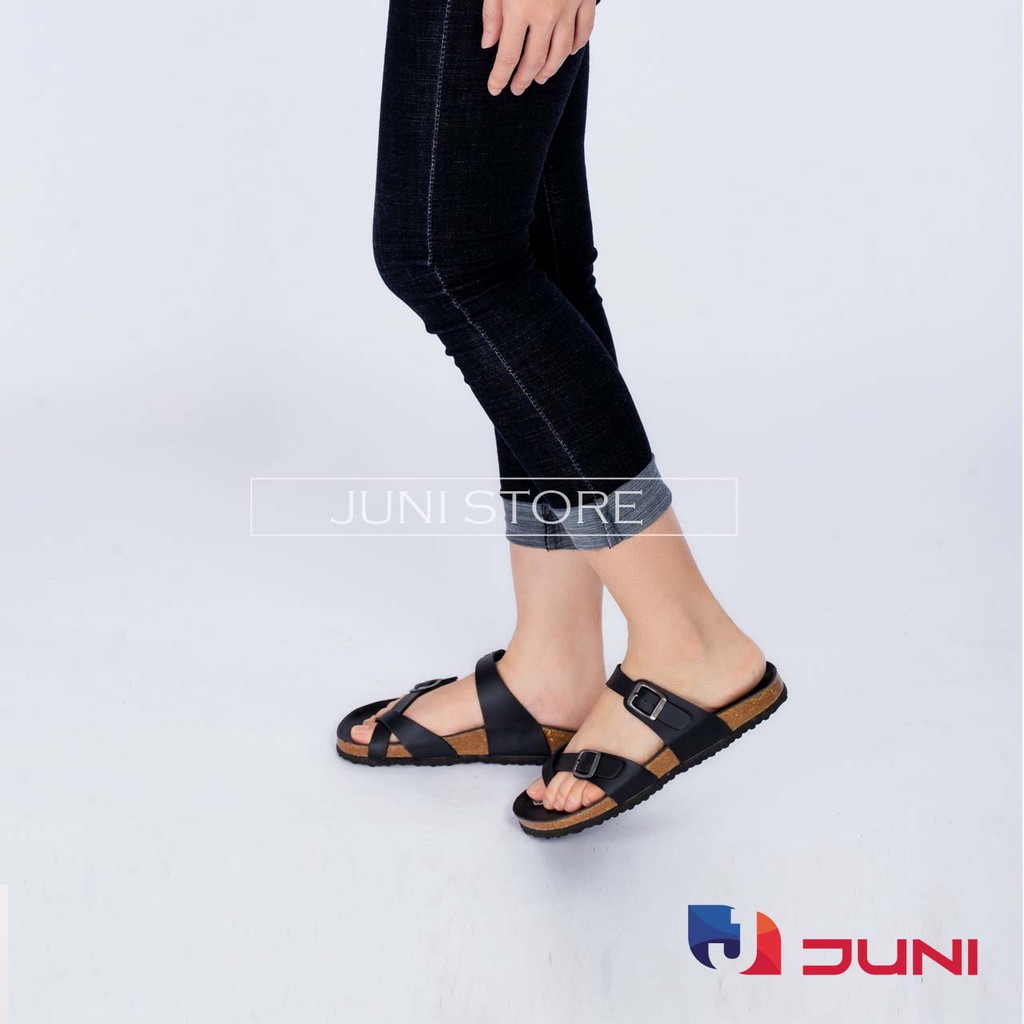[DA PU-CHỐNG NƯỚC] PU06- Dép sandal quai đôi da PU, đế trấu Bioline - Xuất khẩu châu Âu - Juni Store